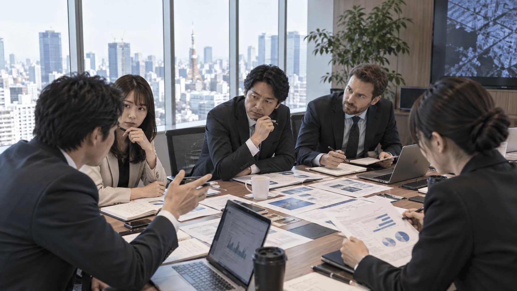 A Japanese counterpart relaying internal reviewers' questions to colleagues — the ringi alignment process at work