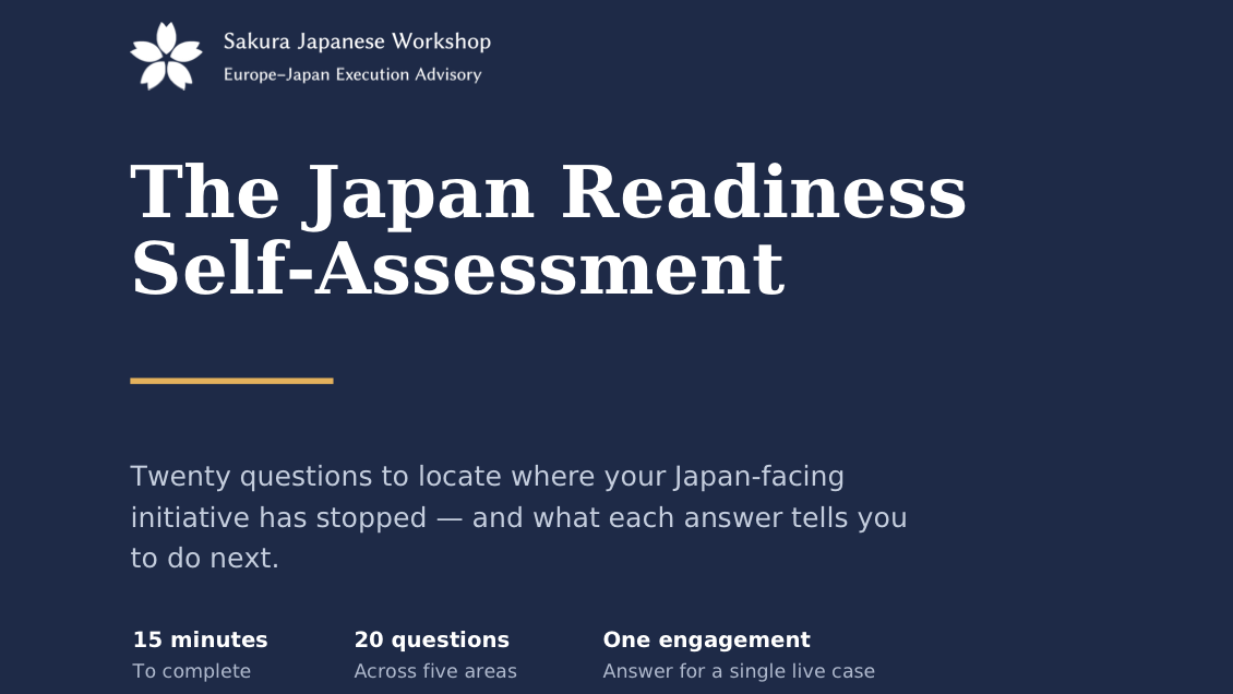 Cover of the Japan Readiness Self-Assessment white paper for European leaders doing business in Japan